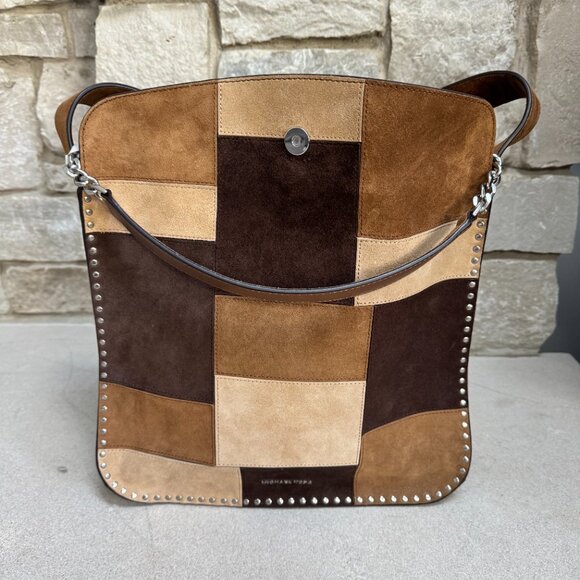 EUC Michael Kors Large Hobo Astor Patchwork Suede Bag - Picture 12 of 13